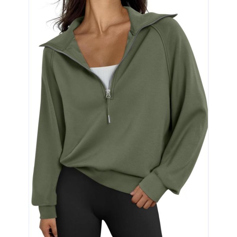 YYFS Women's Fashion Casual Spring Autumn Solid Color Print Long Sleeve Stand-collar Blouses & Shirts