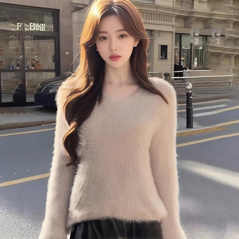 High-Quality Lurex Thickened Women's Pullover Sweater - Autumn/Winter Versatile Sweet Top