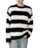 WEGO Feather Knit Pullover Loose Solid Korean Size White Border Men's Sweater, Unisex, Fit, Color, Style, Casual, Fall/Winter, Gift, M,