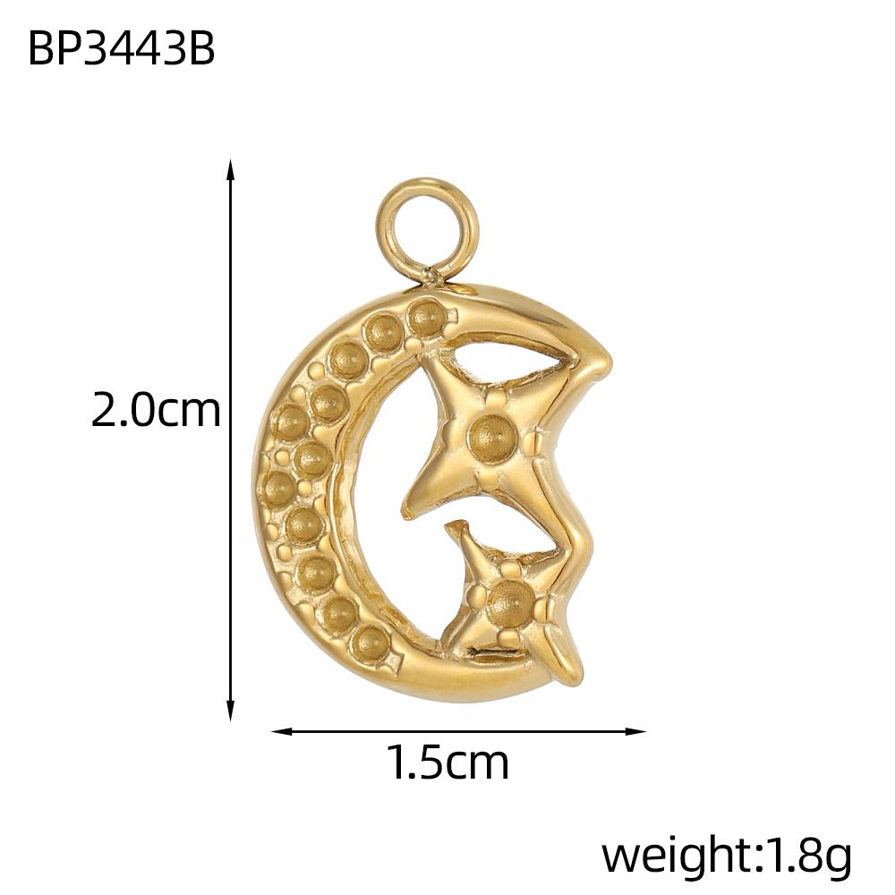 CARLIDANA Hot Sale Stainless Steel Charm Flower Moon Star Hamsa Evil Eye Necklace Inset Stone Pendants Women's DIY Jewelry