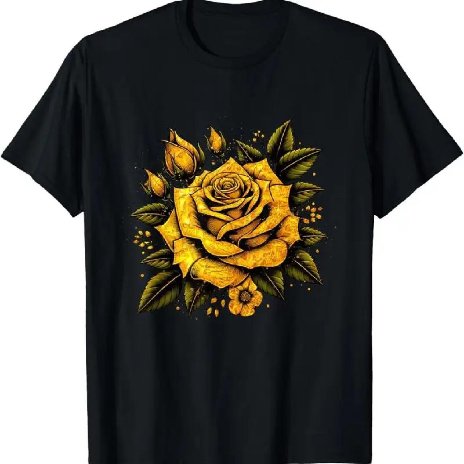 Yellow Rose Flower In Full Bloom Gardener Botanist Flowers T Shirt S