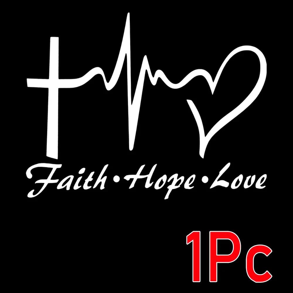 FAITH HOPE LOV E Stickers Personalized Creative Car Stickers Cars Glass Self-Adhesive Decals Auto Decoration Accessories