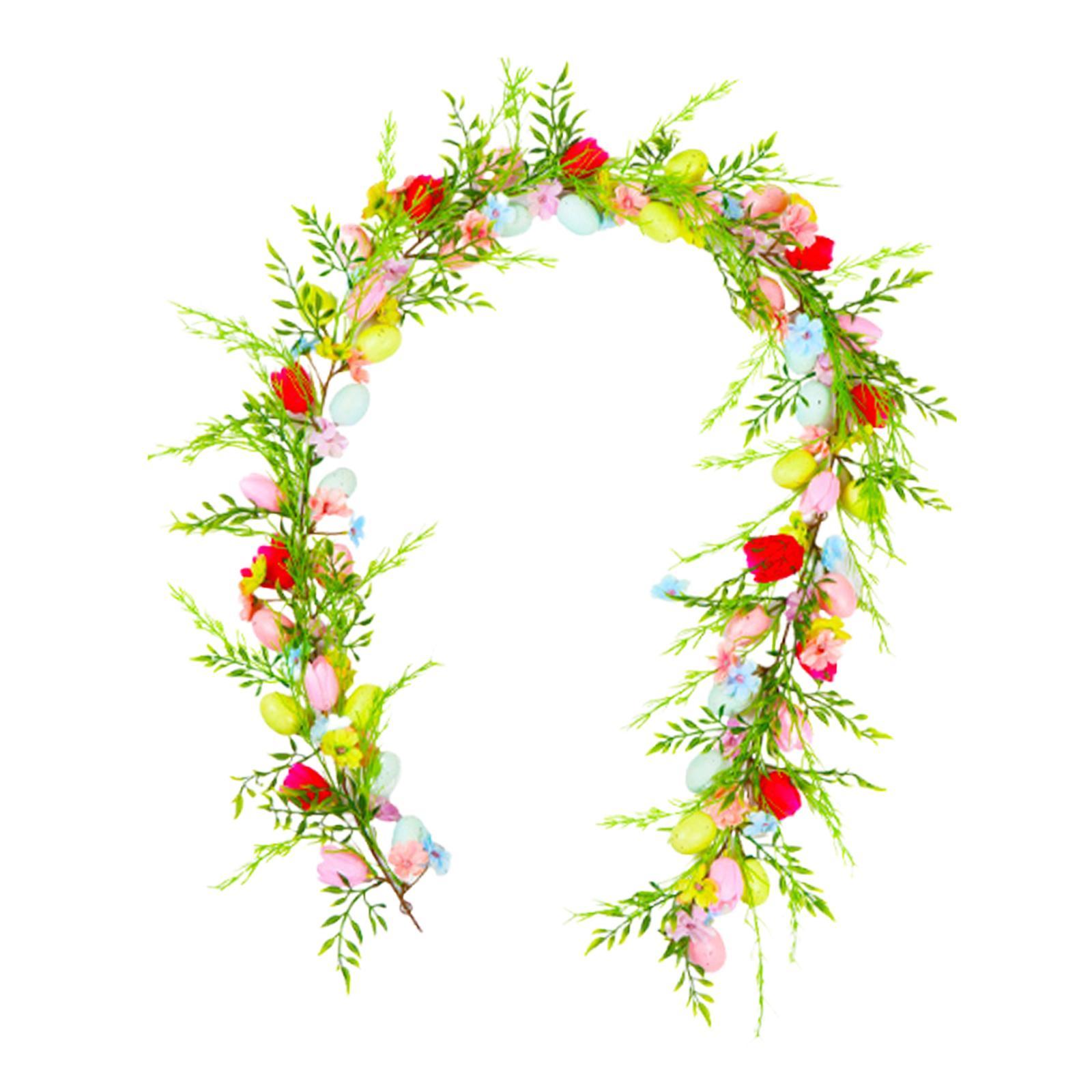 

6.23 Feet Easter Garland Artificial Spring Garland for Fences Cabinet Shelf
