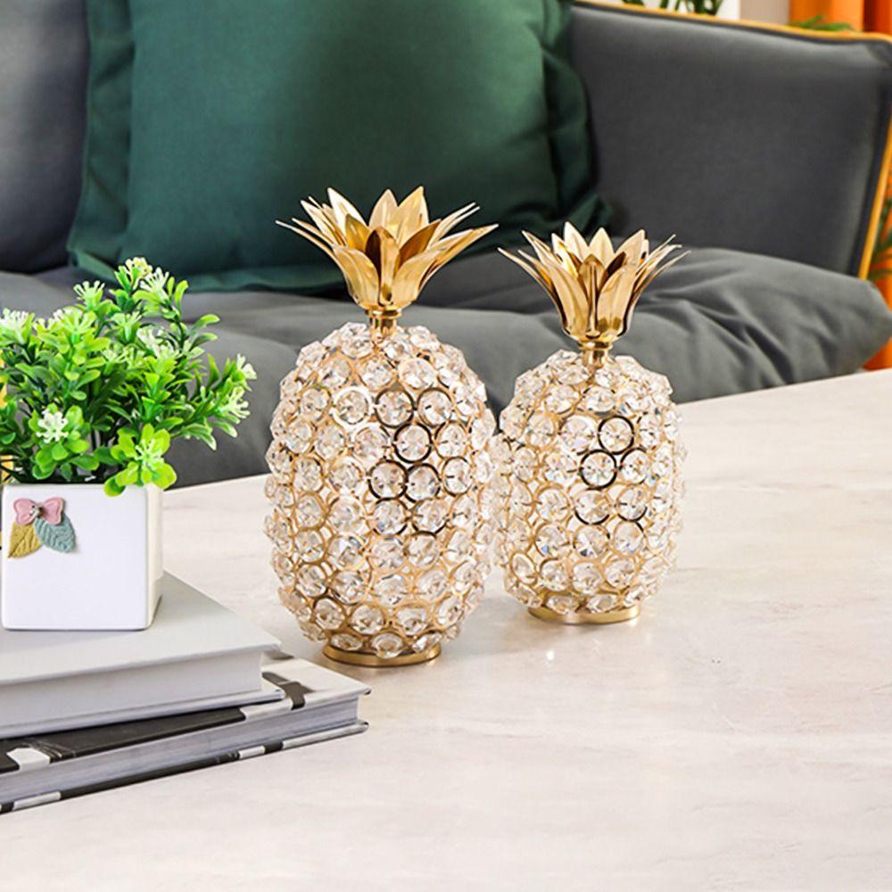 Electroplating European Decorations Handmade Handicrafts Light Luxury Crystal Alloy Ornaments  Gift