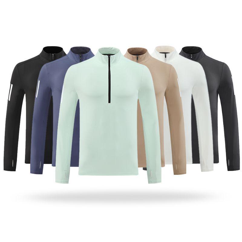 Men's Quick-Dry Long Sleeve Half-Zip Stand Collar Running T-Shirt - Breathable Autumn/Winter Base Layer