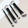 4-Piece Dual-End Makeup Brush Set: Foundation, Blush, Contour, Eye Shadow Blending with Soft Three-Color Bristles