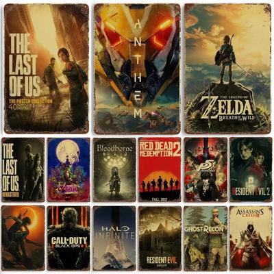 Vintage Game Series Posters Metal Sign Plaque Game Fans Collection Retro Decorative Plates Home Gaming Room Art Wall Decor