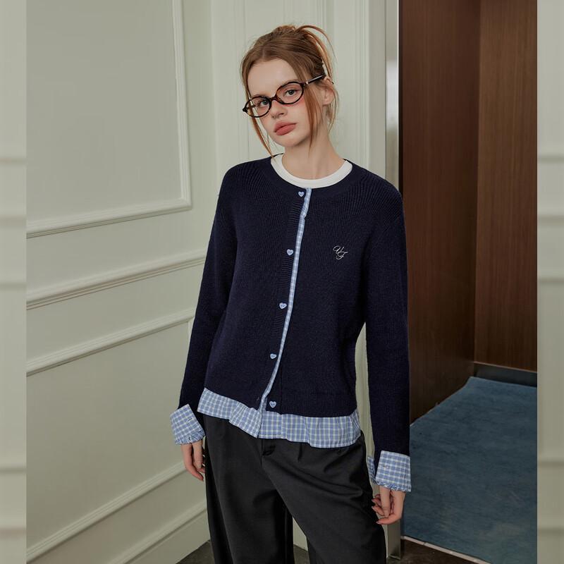 UNIFREE Faux Two-Piece Knit Cardigan