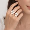Dripping Oil Flower Ring Camellia Flower French Irregular Ring Retro Enamel Finger Ring  Wedding