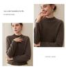 Women's 100% Pure Cashmere Sweater - Autumn/Winter Thick Half-High Collar Knit Base Layer, Loose Slimming Short Style