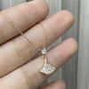 Diamond-encrusted Small Skirt Necklace Niche Fan-shaped Collarbone Chain Neck Chain