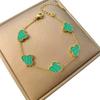 Double-Sided 13mm Four-Leaf Clover & Five-Flower Bracelet - Korean Fashion, Fade-Resistant