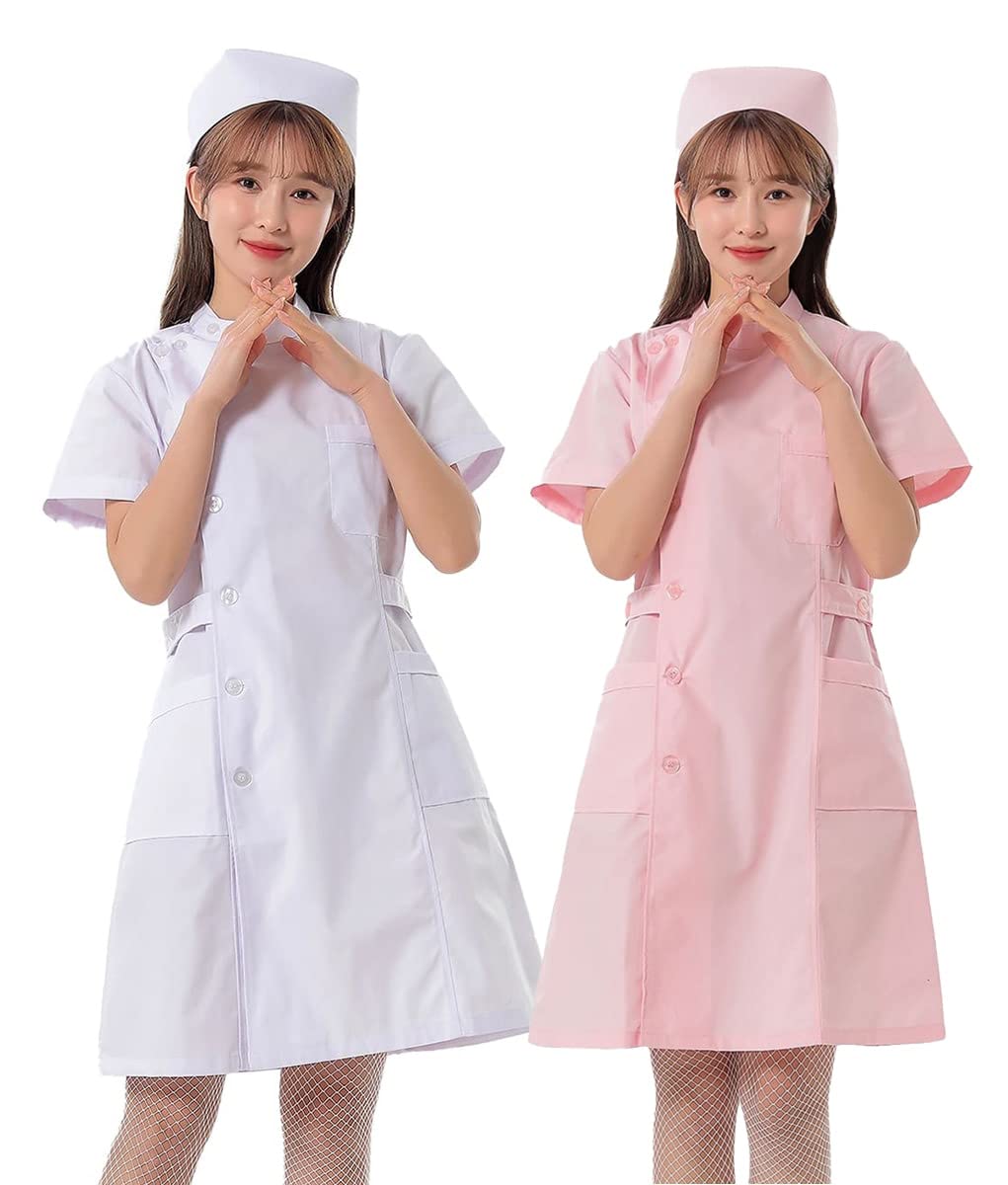 

Костюм медсестры Cedar Eight Authentic для милой медсестры и сетчатый комплект Размер женский Хэллоуин, Униформа, Шапочка, Колготки, 3 предмета (Розовый, М) розовый