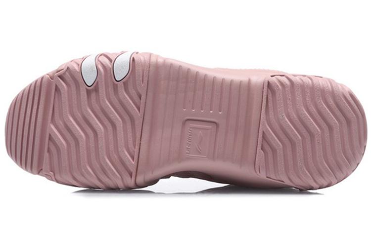 Li Ning Cat Paw Lite Fabric Comfortable Slip Resistant Abrasion Resistant Low top Running Shoes Women's Pink AGLQ124-1