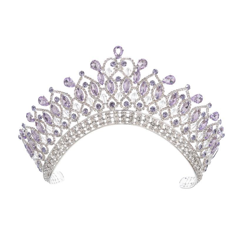 Baroque European and American Beauty Pageant Bridal Crown Tiara Alloy Crystal Wedding Headband Hair Accessories Crown
