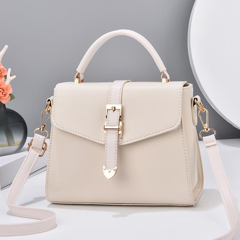 Fashionable Square Shape Shoulder Bag With Multiple Compartments бежевый