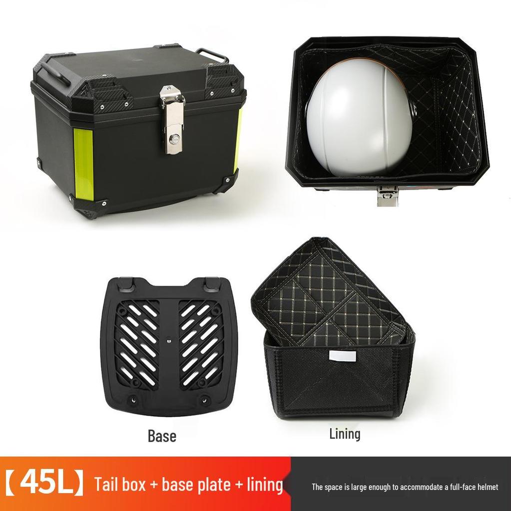 Universal Detachable Motorcycle Tail Box - Large Capacity, Waterproof Rear Trunk for Bikes