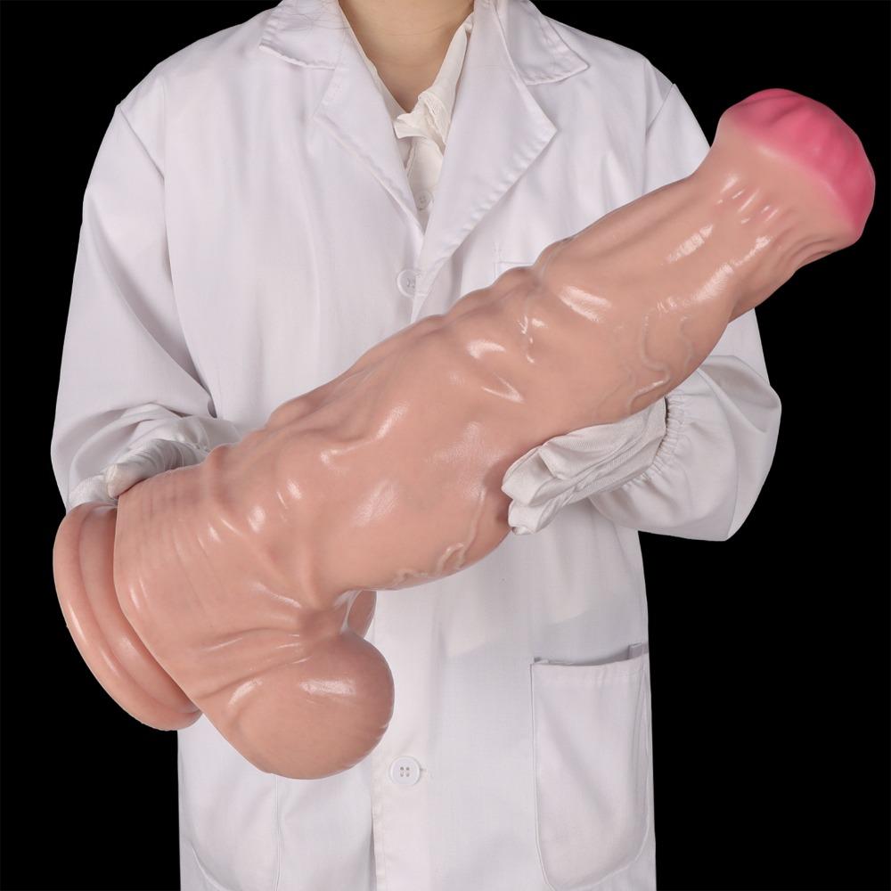 Jumbo Super Miękki Silikonowy Realistyczny Dildo - Gruba Rozciągliwa Zabawka Seksualna dla Dorosłych Unisex, Par, Początkujących i Zaawansowanych, Bezpieczny dla Ciała