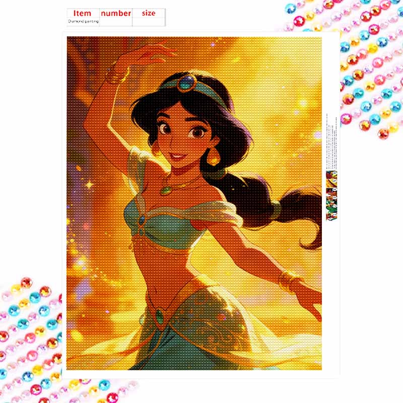 Disney Jasmine Diamond Paint Painting Art Kit Handmade DIY5D Princess Arabian Nights Home Decor Gift