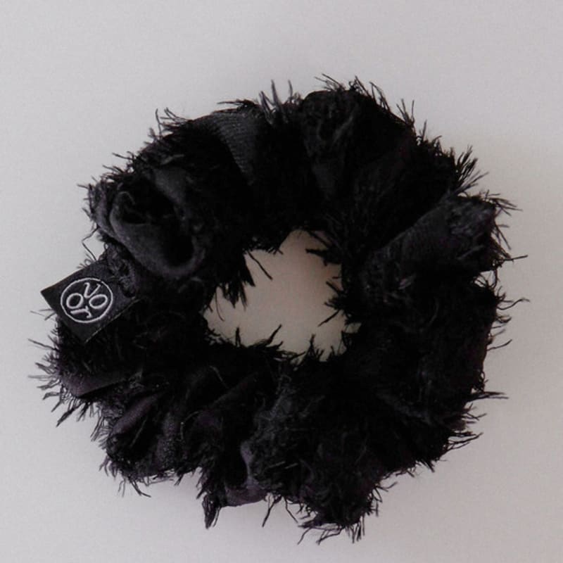 For Lace Flower Scrunchie_Black