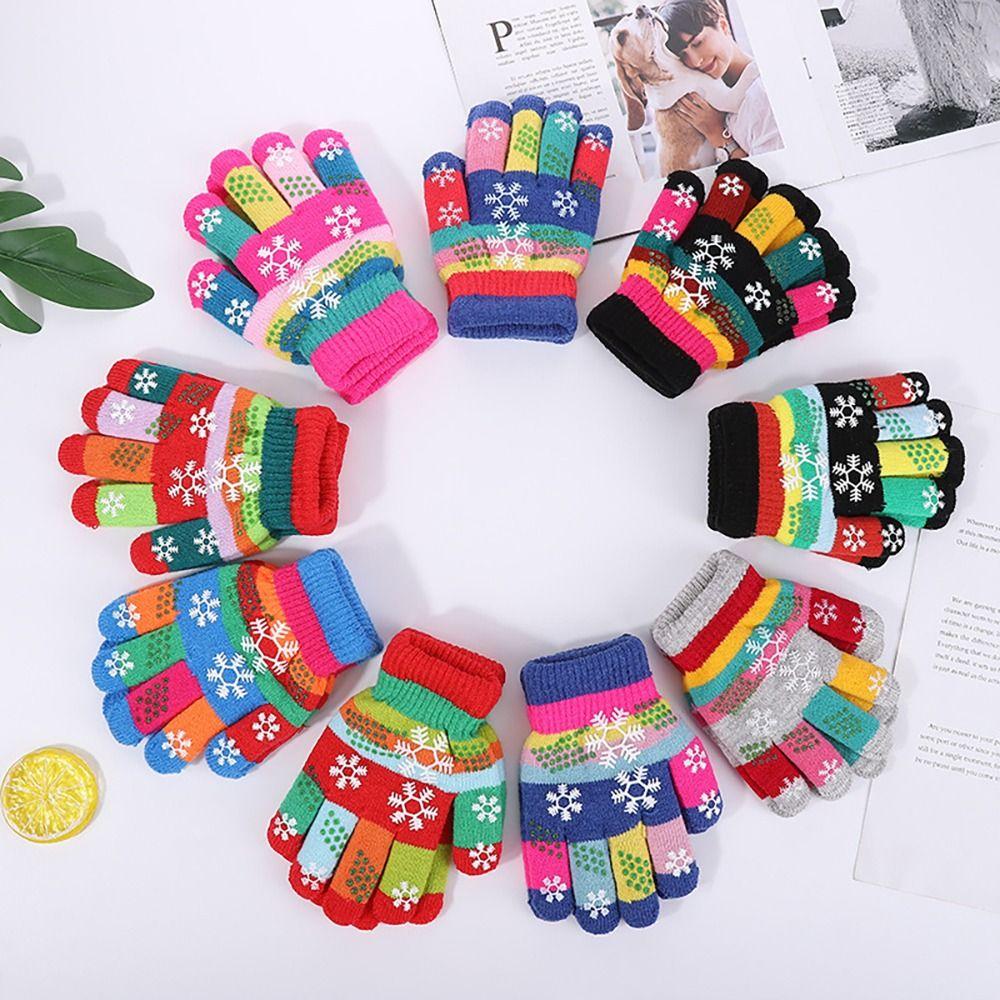 Knitted Knitting Mittens Thick Mitten Lovely Winter Warm  Boys Girls