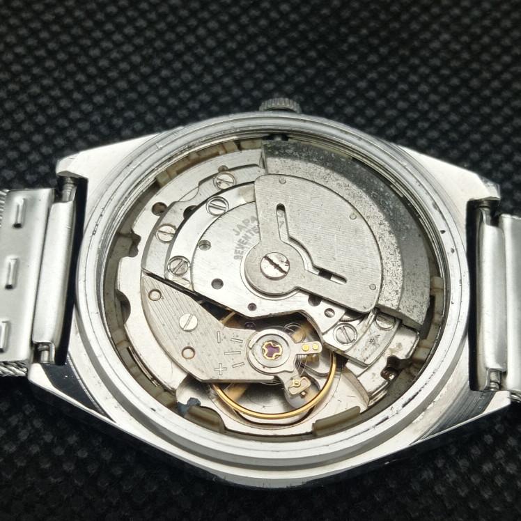 POUŽÍVANÉ VINTAGE SEIKO 5 AUTOMATIC 6309A JAPONSKÉ PÁNSKE D/D ČIERNE HODINKY 608i-a316911-2