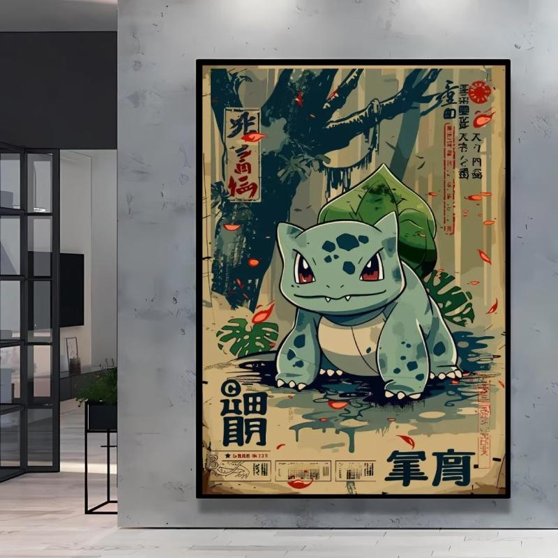 Print on Canvas  Gengar Classic Anime Posters Cartoon Character Picture HD Printing Retro Style Home Living Room Decor