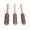 3pcs Round Hair Brush Portable Travel Size Anti Static Handle Wooden Styling Brush for Men Women