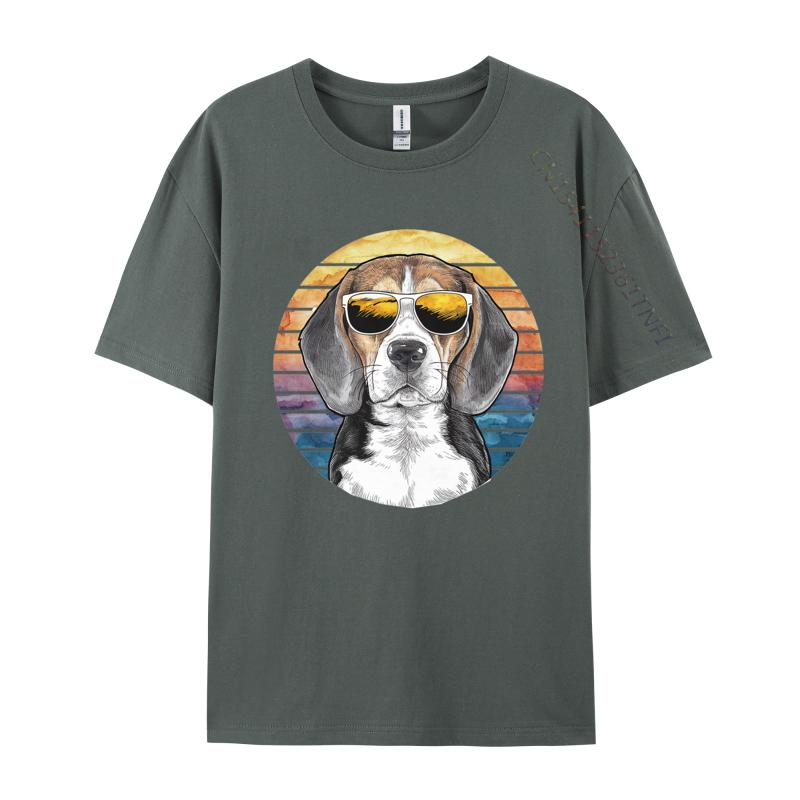 Beagle Mit Sonnenbrille T-Shirt T-Shirts Für Männer T-Shirt Rundhals Reine Baumwolle T-Shirts Oberteile Tees Top Qualität