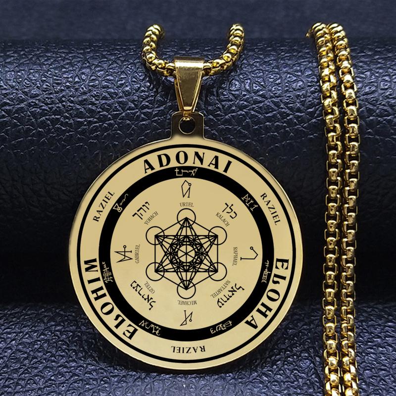 Stainless Steel Angel Seal Archangel Metatron Necklace Geometric Solomon Spiritual Necklace The Secrets of the Kabbalist Jewelry