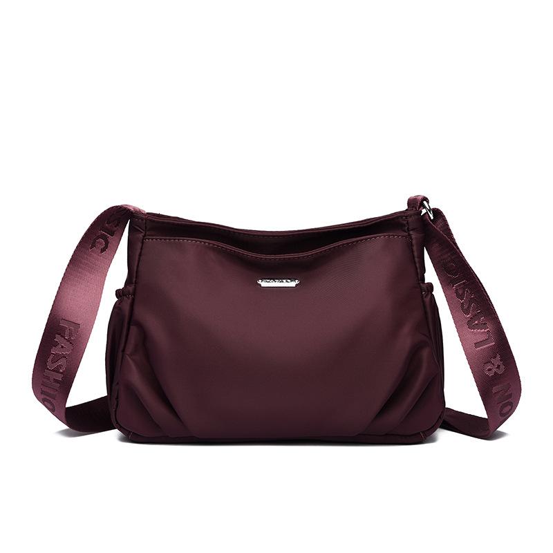 Women's Nylon Crossbody Bag Lightweight Shoulder Tote with Wide Strap Fashionable Everyday Casual Bag
