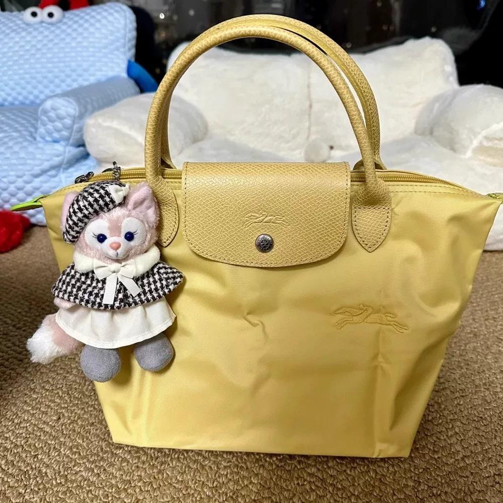 Longxiang Classic Hand-held Nylon Dumpling Bag, Embroidered Large-capacity Tote Bag, Waterproof Folding Single-shoulder Bag