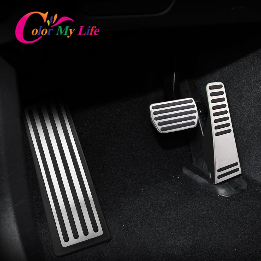 Color My Life Stainless Steel Car Pedals for Volvo S90 S 90 2016-2022 Accelerator Fuel Pedal Brake Foot Rest Pedals