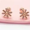 Pure Purple Gold Exquisite Fashion Rice Character Zircon Stud Earrings Women'S Rose Gold Plated Color Gold Earrings