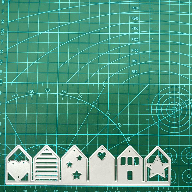 Love Star House Carta Arte Design Modello Fustelle da Taglio in Metallo Fai da Te Scrapbooking Stencil per Goffratura Artigianato della Carta Modello per Album