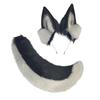 Katzen Kostüm Zubehör Kunstpelz Fuchsschwanz und Ohren Stirnband Set Tier Halloween Cosplay Kostüm für Damen Herren Geschenke