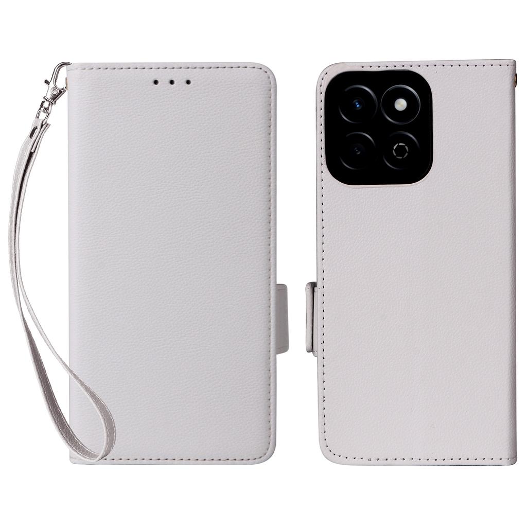 For Honor X7c 5G/X7c 4G/200 Smart 5G/Play 60 Plus 5G/Play 9T Case with Wrist Strap Litchi Texture PU Leather Wallet Phone Cover