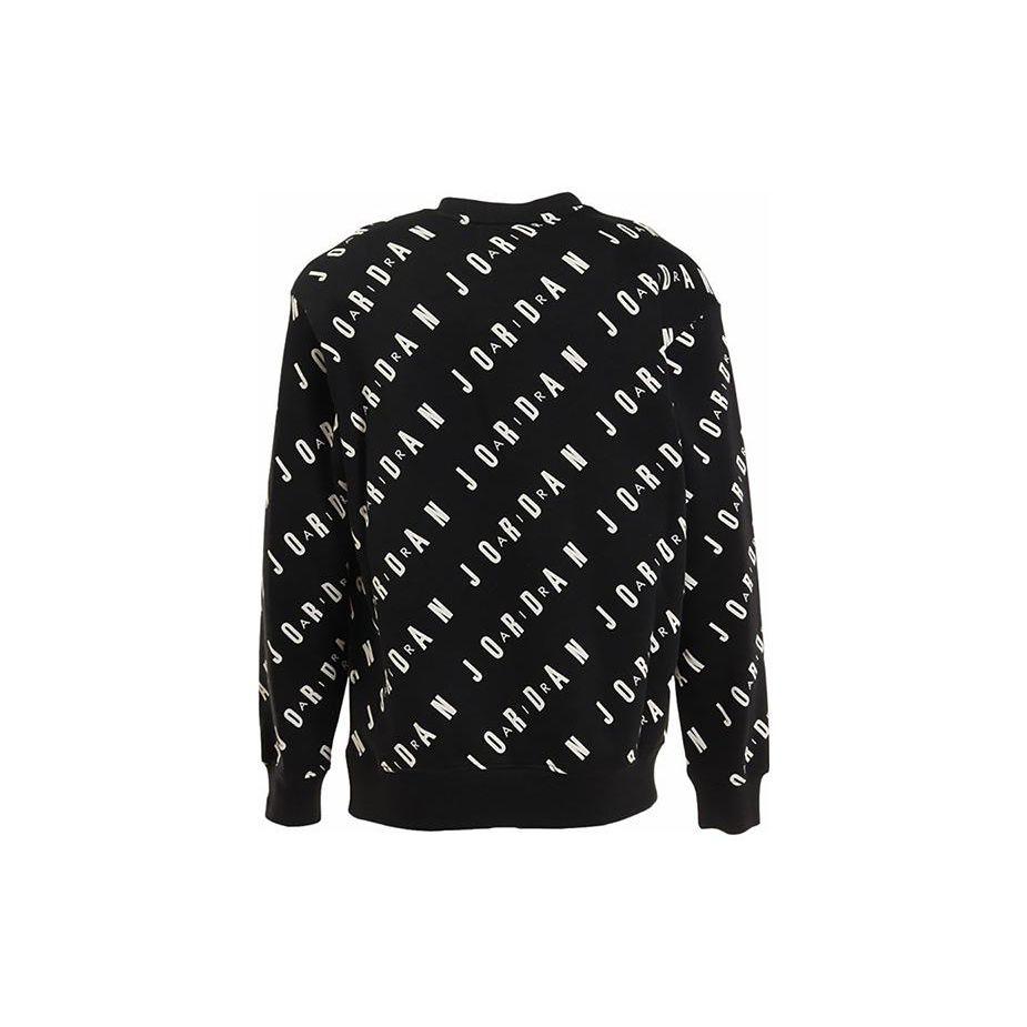 Jordan Alphabet Print Crew Neck Sweatshirt Men Tops Black DX9174-010