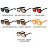 Large-frame, double-bridge, minimalist sunglasses for outdoor use and sun protection during vacations