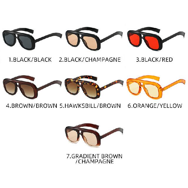 Large-frame, double-bridge, minimalist sunglasses for outdoor use and sun protection during vacations