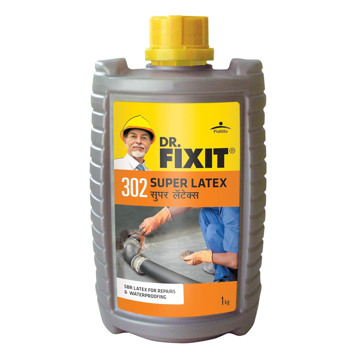 

DR. FIXIT 302 Латекс SBR Супер Латекс Гидроизоляционный и Ремонтный Добавка для Крыши, Ванной, Террасы, 1 кг Серый Строительный