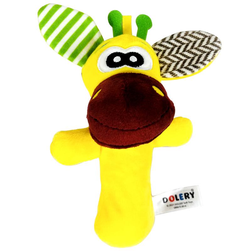 New Baby Plush Rattles Cartoon Animals Grab Ability Training Toy Infant Stroller Bed Hanging Bell Plush Dolls Educational Toys