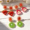 Dopamine Drop Oil Sun Fruit Vacation Wind Earrings Niche Unique Beautiful Earrings Jewelry Earrings