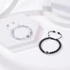 Bracciale con proiezione "Ti amo" in 100 lingue con pietra naturale smerigliata e turchese bianco per coppie