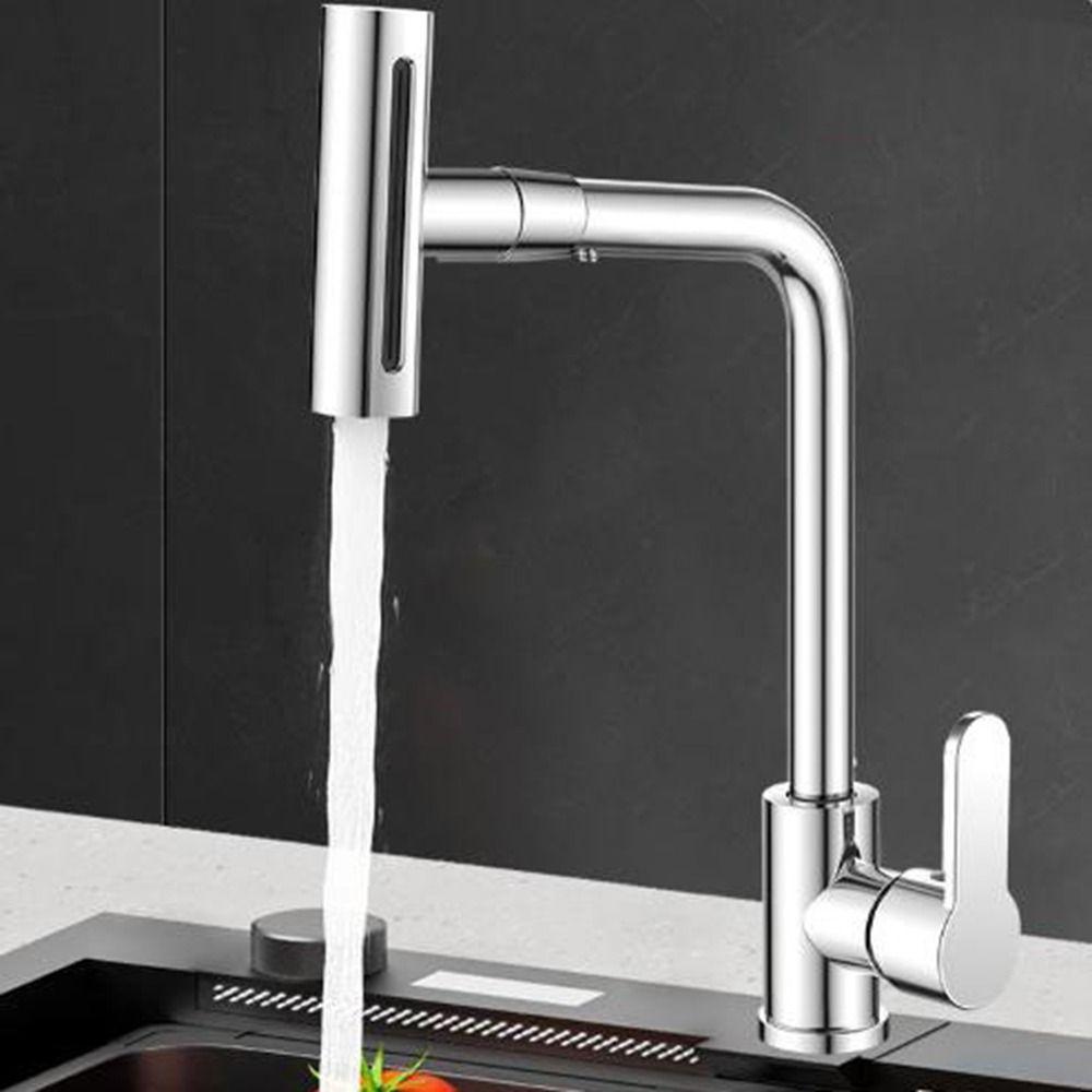 360°Rotating 4 Modes Waterfall Faucet Hot Cold Single Hole Sink Splash-proof Faucet  Deck Mounted