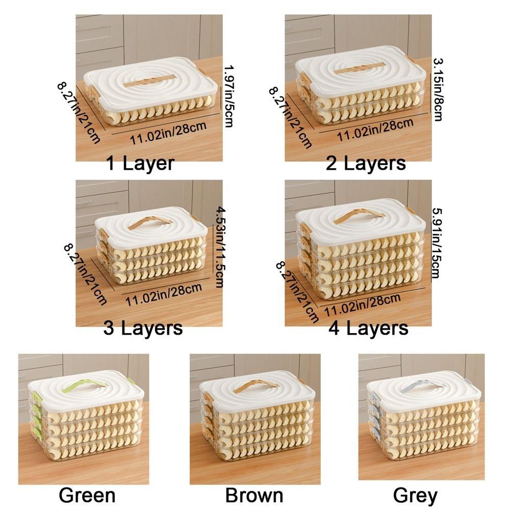 Plastic Dumpling Storage Box Sealed Multi-Layer Food Egg Frozen Box Large Capacity with Lid Food Storage Container Kitchen