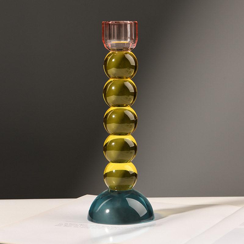 Crystal Candle Holder Luxury Decorative Candlesticks Party Birthday Colored Candle Holders Living Room Decoration Accessories