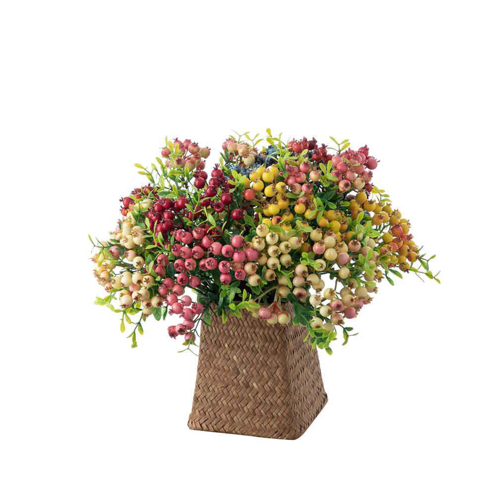 Gałązka z jagodami świątecznymi Sztuczne kwiaty do dekoracji domu i bukietów ślubnych MW74411