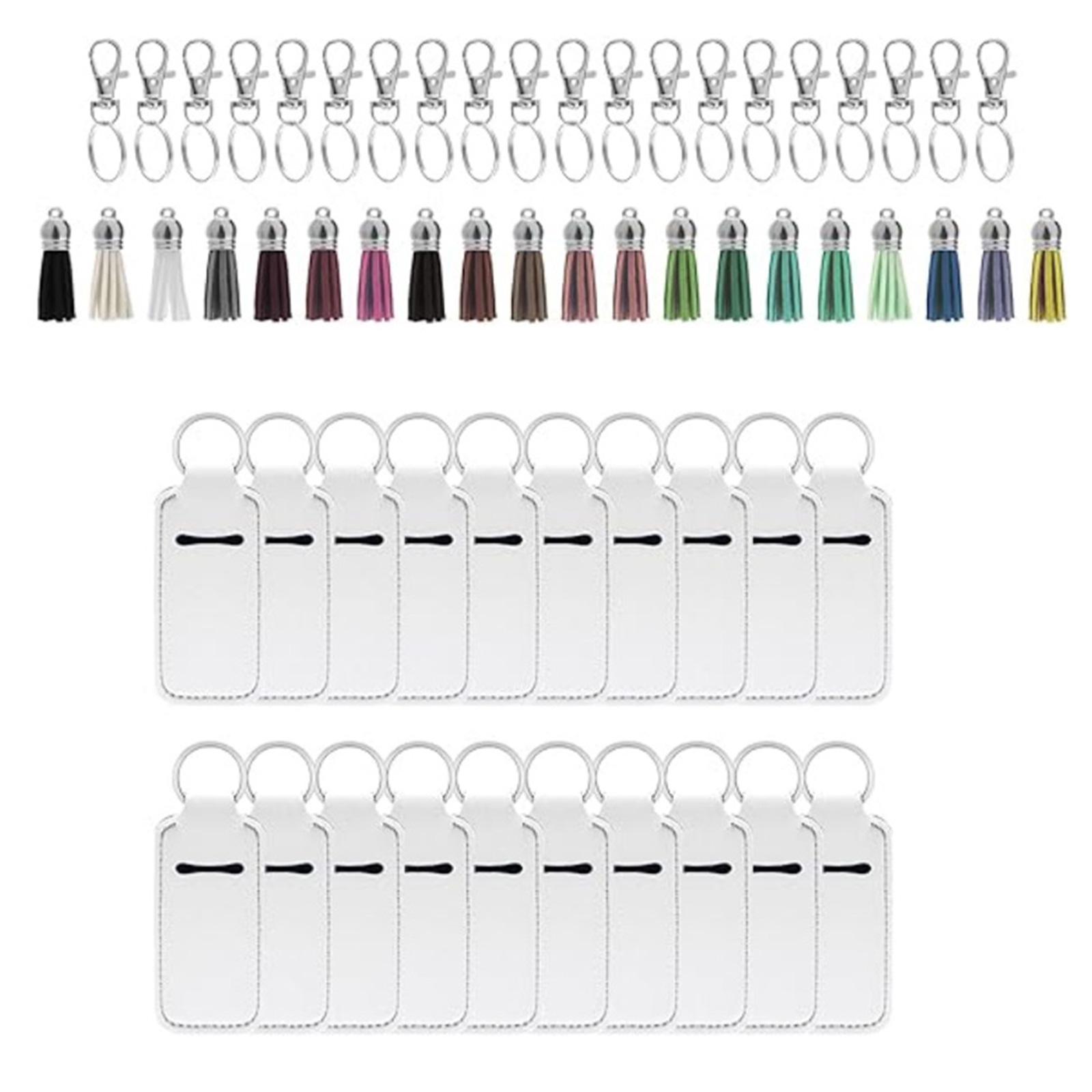 20Pieces Sublimation Lipstick Keychain Holder Lipstick Holder Blanks with 20 Metal Keychain 20 Tassels for Backpacks 1