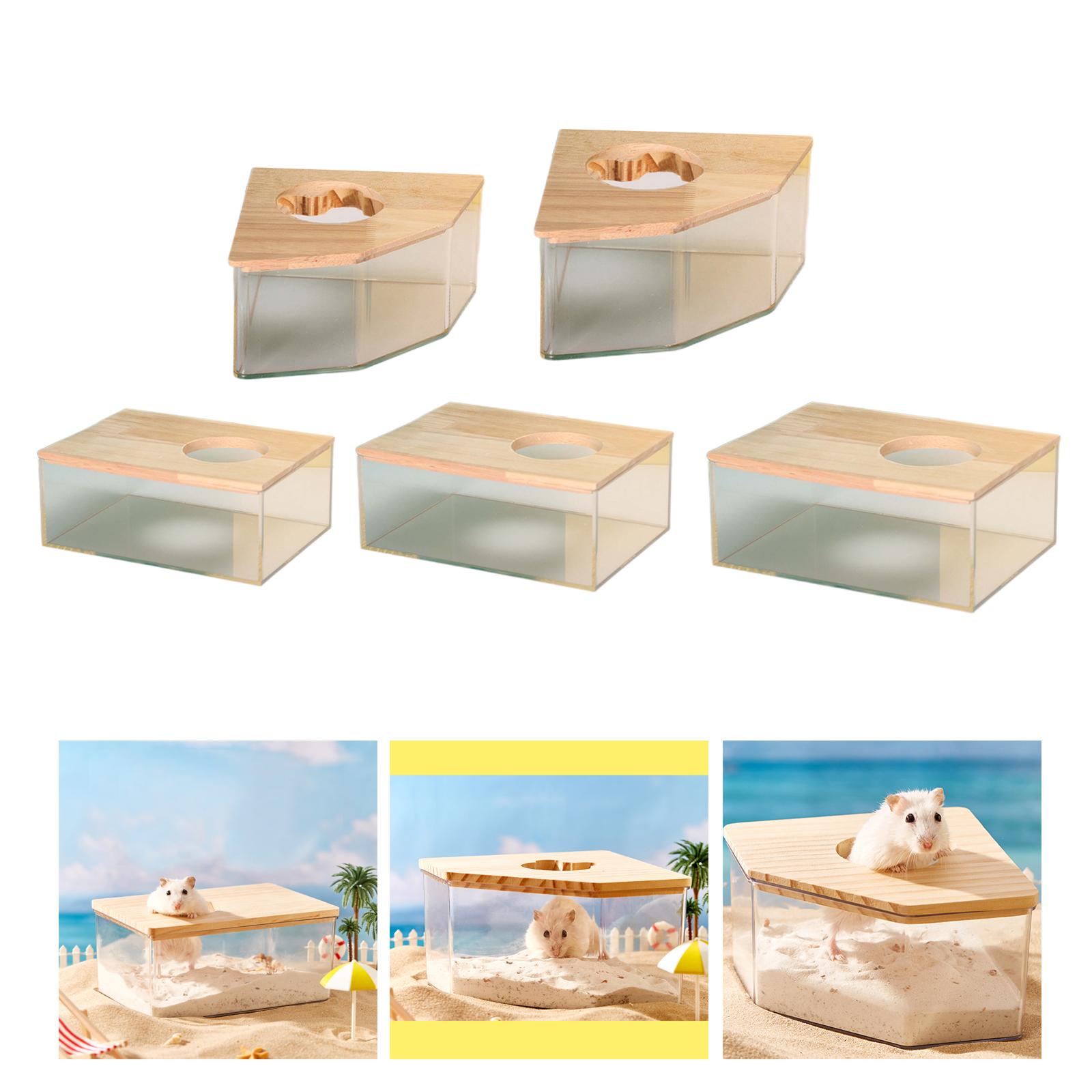 

Hamster Sand Bath Container, Acrylic Shower And Digging Room Litter Box for Rectangle S